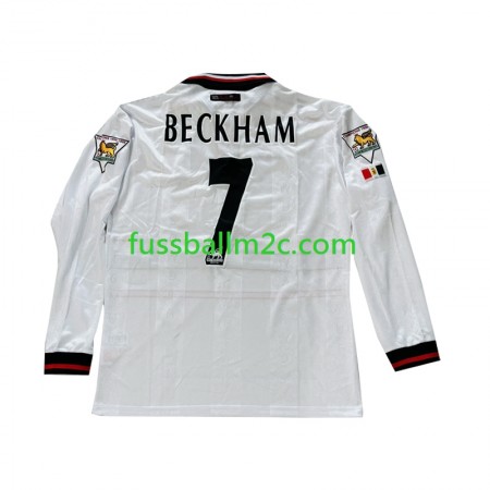 Fußballtrikots Manchester United Beckham 7 Retro Auswärts Trikotsatz 1998-1999 Langarm